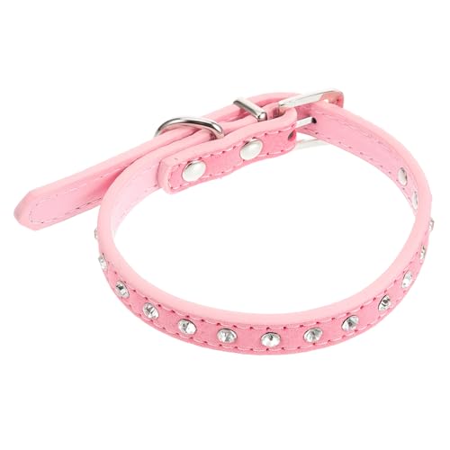 Happyyami Haustierhalsband Strass Haustier Hundehalsband Größe S Verstellbar Pu Für Hunde Welpen von Happyyami