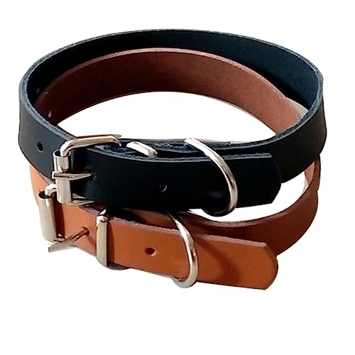 Happyyami Haustier Hundehalsband Welpenhalsbänder Für Kleine Welpen Halsband Für Hunde Welpen Kuhhalsbänder Halsband Für Große Hunde Mittelgroßer Kragen Welpenhalsband Brown von Happyyami