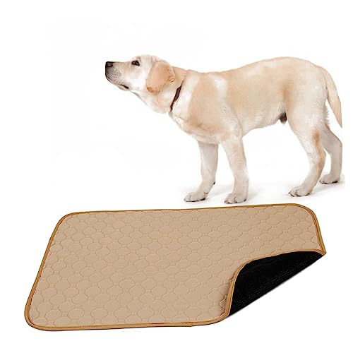 Happyyami Haustier-PIPI-pad Pet Pee Pads Hunde-PIPI-pad wasserdichte Hundematte Trainingspads Für Katzen Pinkelpads Für Welpen Wiederverwendbare Hundepipimatte Decken-PIPI-Pads Beige von Happyyami