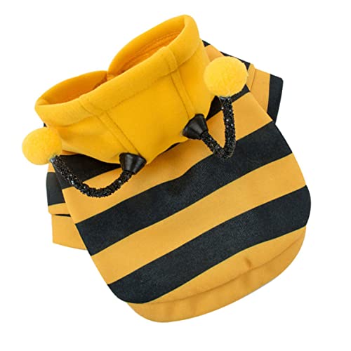 Happyyami Haustier-Pullover Hundevlies Süße Hundekleidung Hundepflegeset äntel Hunde-Outfit Welpe Winterlicher Hundeoverall Mein Hund Weihnachtsoutfit Für Hunde Hoodies Fleecestoff Yellow von Happyyami