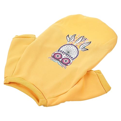 Happyyami Haustier-Pullover hundemantel Dog Raincoat hundezubehör hundeausstattung Haustier Katze Winter Hunde-Hoodie Party-Hundekleidung Warmhaltendes Haustierkostüm Polyester Yellow von Happyyami