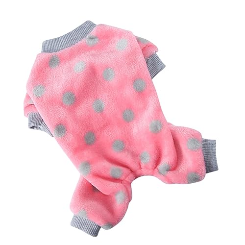 Happyyami Haustier-Pyjama hundemantel Dog Raincoat hundepulli geschmeidiger Warmer Pyjama für Haustiere Hundeshampoo warmes Haustierkostü Haustier Hund warm haltende Kleidung Polyester Rosa von Happyyami