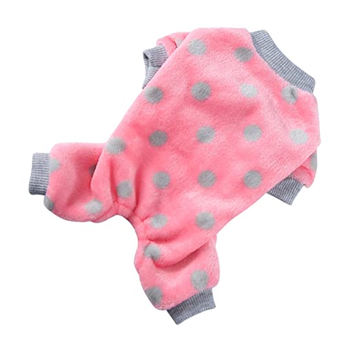 Happyyami Haustier-Pyjama hundewintermantel hundejacke hundepyjama hundebekleidung Dog Clothes Hundeshampoo Hundeleine Winter warme Haustierkleidung Schlafpyjama für Haustiere Polyester Rosa von Happyyami