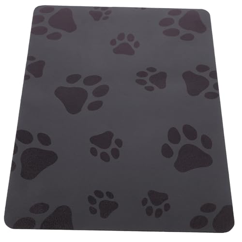 Happyyami Haustier Tischset Hund Futterspender Katzen napfunterlage Matte für katzennapf Katzenfuttermatte Saugfähige Futtermatte für Haustiere Kieselalgenschlamm-PU-Haut Dark Grey von Happyyami