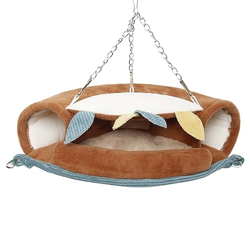 Happyyami Haustier hängendes Bett Meerschweinchen-Hängematte Bettwärmer für Haustiere Hängematte für Hamster Haustier-Nest-Hängematte Hamsterbettkissen Hängematte für Haustiere Brown von Happyyami