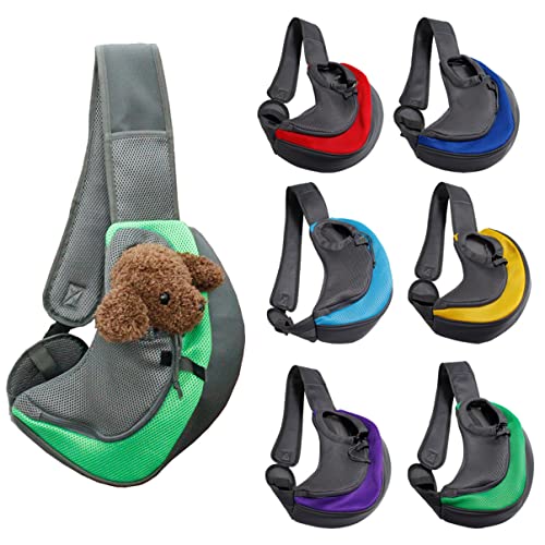 Happyyami Haustierbedarf Vordertasche für Haustiere Schultertasche hundetragetasche Schultasche umhängetasche Schulter Tasche einzelne Umhängetasche Transportboxen für Haustiere Green von Happyyami