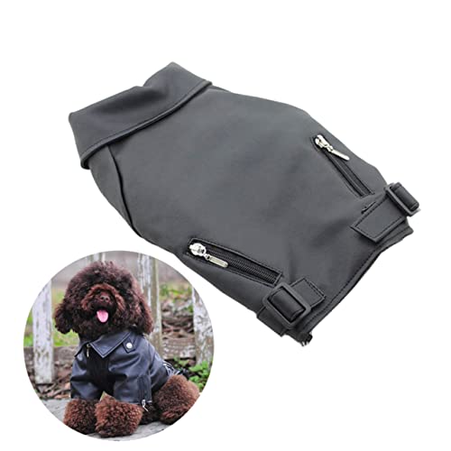 Happyyami Haustierbekleidung hundemantel Dog Raincoat Kleidung für Hunde hundepflege Hunde zubehör Mantel für Hunde Kühljacke für Hunde Hund wintermantel Welpenjacke mit Reißverschluss Black von Happyyami