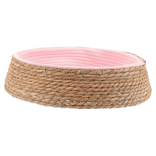 Happyyami Haustierbett aus Rattan Katzenbett Hundebett Kleines Hundehaus aus Rattan Nestbett für Haustiere Schlafkissen Möbel Hundekreisbett Haustier-Schlafunterlage gemütlich Kleiner Hund von Happyyami