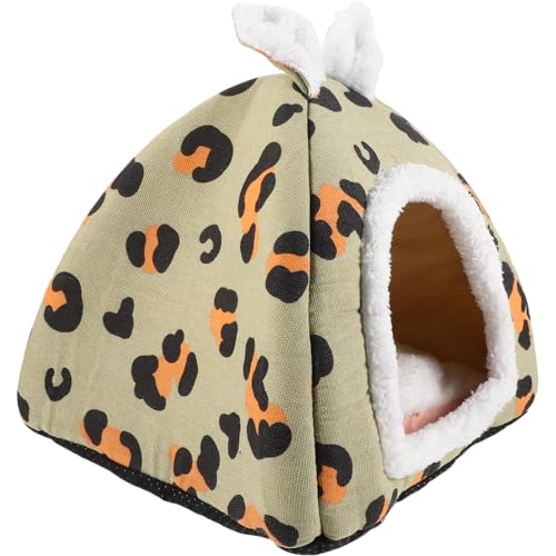 Happyyami Haustierbett kuschelhöhle pet Bed dogbed hundebett Meerschweinchenbett Welpe Nest Zwinger Ratte Plüsch Heu kleines Hamsterversteck Bett für einen kleinen Hund Hamsterhaus Flanell von Happyyami