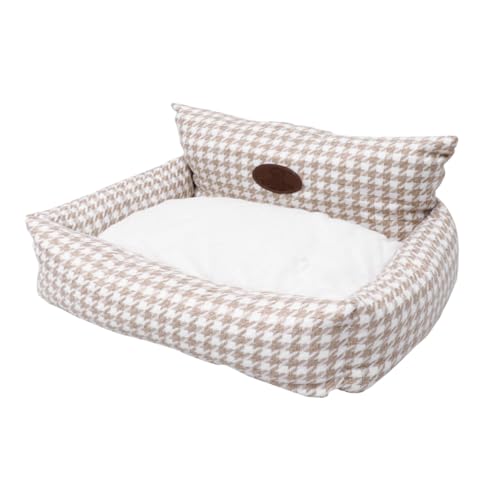 Happyyami Haustierbett pet Bed Dog beds hundebeet Haustierkissen catsbests Kühlbett für Hunde Hundebett im freien kaufestes hundebett warmes Haustiernest Kissen für Hunde PP Baumwolle Khaki von Happyyami