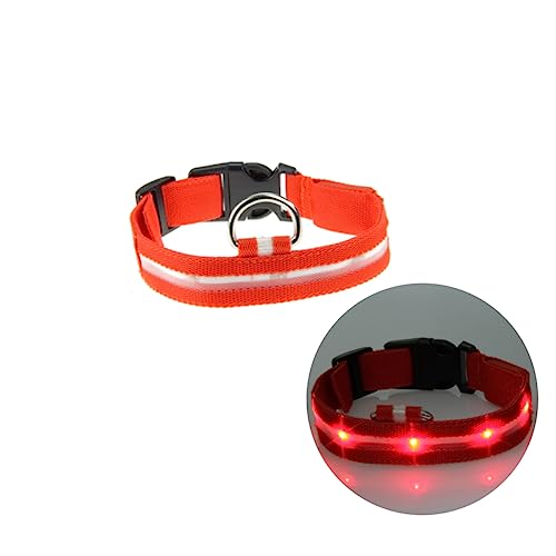 Happyyami Blinkendes Haustierhalsband Beleuchteter Kragen Aus Drahtgeflecht Geführte Längenverstellbares Haustierhalsband Lichtleiste Led Rot Siebdruck von Happyyami