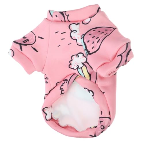 Happyyami Haustierkleidung Hundekatzenkleidung Outfit Mantel Pullover Cartoon-Kostüm Haustier-Kapuzenpullover Winter-Party-Kleidung Overall Bekleidung für Welpen Hunde Katzen Rosa D von Happyyami