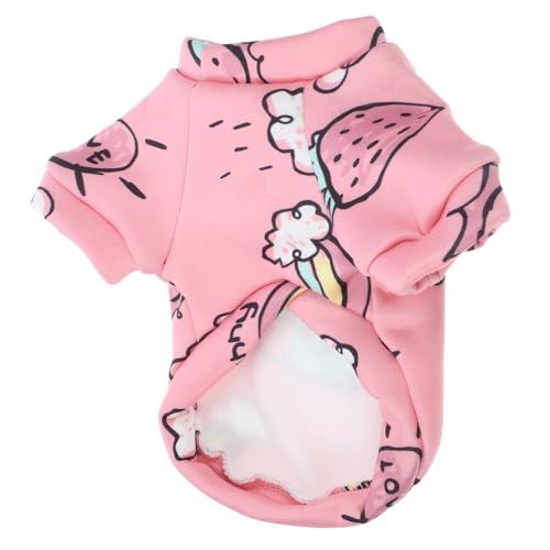 Happyyami Haustierkleidung Hundekatzenkleidung Outfit Mantel Pullover Cartoon-Kostüm Haustier-Kapuzenpullover Winterparty Anziehkleidung Overall Bekleidung für Welpen Hunde Katzen Rosa a von Happyyami