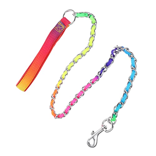 Happyyami Haustierleine Tragbare Haustierkette Leine Für Große Hunde Welpenzubehör Für Kleine Hunde Stabile Welpenkette Fluchtsicheres Haustier Hundekette Für Draußen Colorful Eisenkette von Happyyami