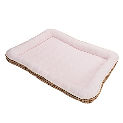 Happyyami Haustiermatte Kühlkissen für Haustiere Kühlbett für Hunde Hund hält kühle Decke kühlmatten für Haustiere Dog beds Schlafkissen für Haustiere Sommerbett für Welpen Baumwolle Rosa von Happyyami