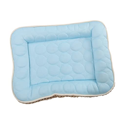 Happyyami Haustiermatte Kühlmatte Für Katzen Kühlkissen Für Katzen Hund Hält Kühle Decke Schlafkissen Für Haustiere Outdoor-Bett Für Hunde Kühldecke Für Haustiere Sky-Blue Baumwolle von Happyyami