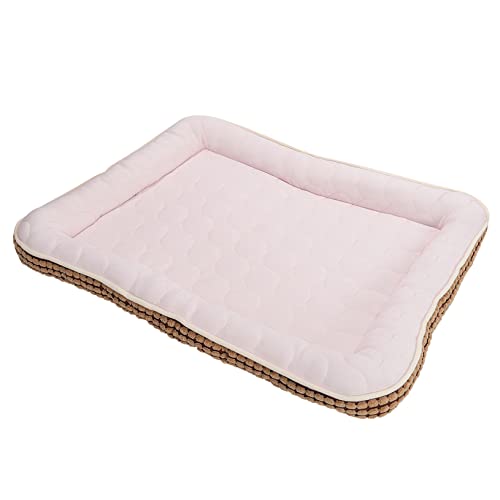 Happyyami Haustiermatte Sommerkissen für Katzen selbstkühlendes hundebett Kühlkissen für Haustiere Welpenbett kühlmatten für Haustiere Dog beds dogbed Katzenbett Haustierbett Baumwolle Rosa von Happyyami