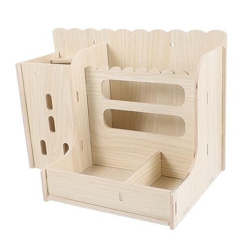 Happyyami Haustiernapf Häschen-Feeder Kaninchenversorgung Futterspender Für Den Täglichen Gebrauch Futterstelle Für Kaninchen Bodenzubringer Käfighalter Käfig-Feeder Halter Aus Holz Hölzern von Happyyami