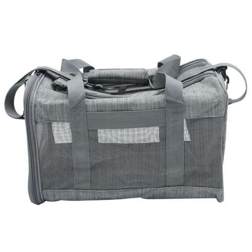 Happyyami Haustiertasche Kätzchenträger Reisetrage für Katzen katzenbehälter im freien Haustierbedarf tiertransporttasche hundekäfig hundekotbeutel Hasenträger Katzen-Reiserucksack Netz Grey von Happyyami