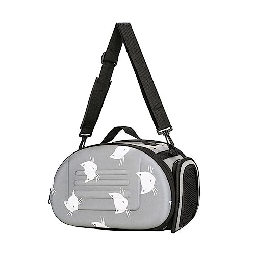 Happyyami Haustiertasche pet Backpack Katzen Tragetasche Atmungsaktive Haustierträger Katzen Box katzenbox Kleiner Hunderucksack Hundeträger Katzentransporter waschbare katzentasche Eva Grey von Happyyami