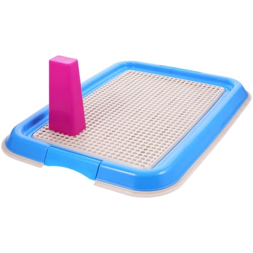 Happyyami Haustiertoilette Welpen Innentoilette Kotschaufeln Für Hunde Hund Pinkel Tablett Wurf Hunde-PIPI-pad-Halter Post Trainingstablett Für Hunde Töpfchentraining Welpe Plastik Sky-Blue von Happyyami