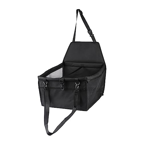 Happyyami Katze Hund Auto Sitz Mesh Haustier Tasche Atmungsaktiv Auto Bett Schwarz Einstellbare Leine Kompatibel von Happyyami