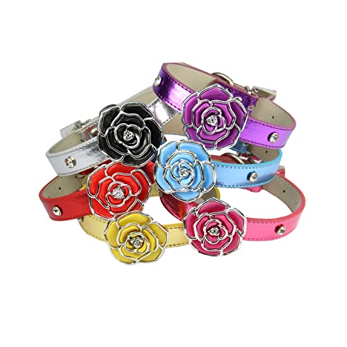 Happyyami Halskette Haustier Tier Halskette Rose Strass Pu Plüsch Robustes Material Für Größen von Happyyami