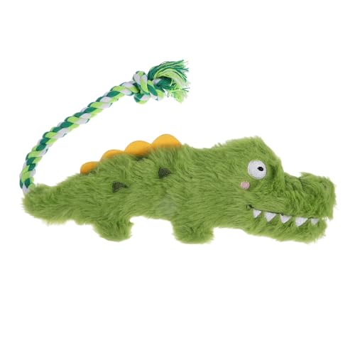 Happyyami Quietschendes Hundespielzeug Plüsch-Alligator Kauspielzeug Für Hunde Zum Zahnen Von Welpen Interaktives Apportierspielzeug Für Mittelgroße Und Große Hunde von Happyyami