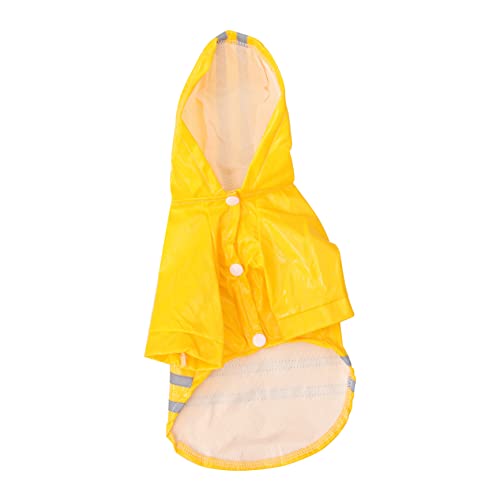 Happyyami Hund Regen Slicker kleine hundekleidung Regenjacke für Haustiere Welpe Warnschutz Regenjacke Hunde-regencape wimperntusche Haustier Regen Slicker Hunde-Regen-Hoodie Yellow von Happyyami