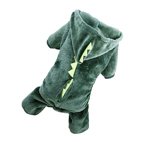 Happyyami Hunde-Dinosaurier-Kleidung Haustier-Dinosaurier-kostüm Mit Kapuze Winter Hundemantel Winterliches Haustier Cartoon-Hund-Overall Hundekostüm Für Große Hunde Welpe Korallenvlies von Happyyami