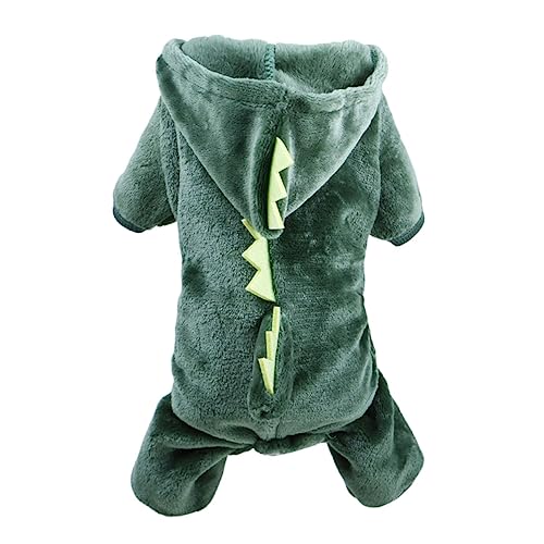 Happyyami Hunde-Dinosaurier-Kleidung Welpenpullover kleine Hundemäntel große Kostüme für Hunde Tier kostüme Dinosaur Costume stylische Hundebekleidung Cartoon-Hund-Overall Korallenvlies von Happyyami