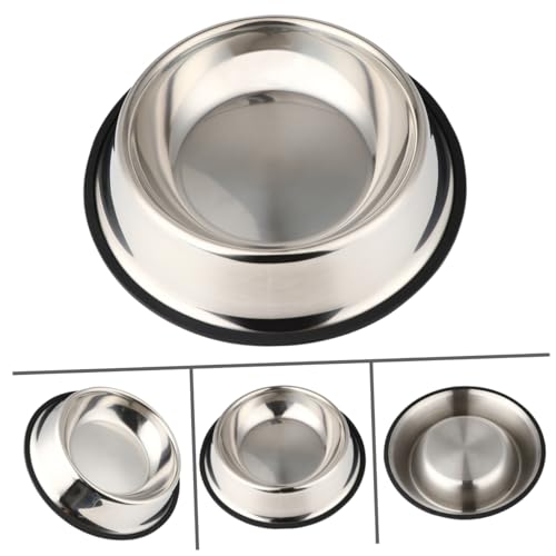 Happyyami Hundefutter Welpenschale Schüssel Katzennäpfe Welpengericht Futternapf Für Haustiere Wasserspender Für Haustiere Hundenapf Futternäpfe Für Haustiere Hundenäpfe Katzennapf Silver von Happyyami