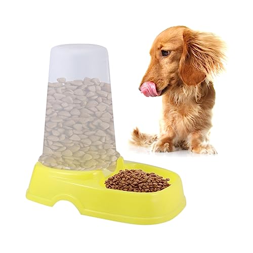 Happyyami Hundefutterspender Leckage Haustier Futterautomat Für Hundefutter Automatischer Wasserspender Für Hunde Tierfutterspender Für Katzen Hund Luftdicht Katzennapf Filter Yellow von Happyyami