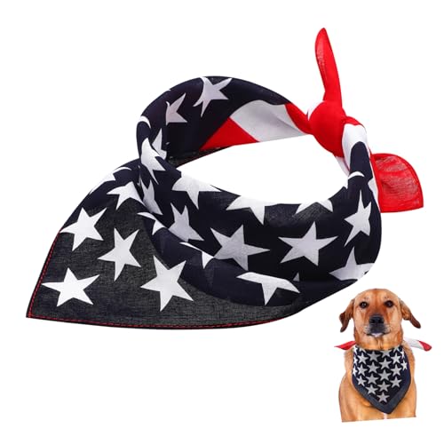 Happyyami Hundehalsband Hundehalstücher mit amerikanischer Flagge Amerikanische Flaggendekoration Hundehalstuch mit USA Flagge Amerikanische Flagge Hundeschal Hund verkleiden Hundelätzchen von Happyyami