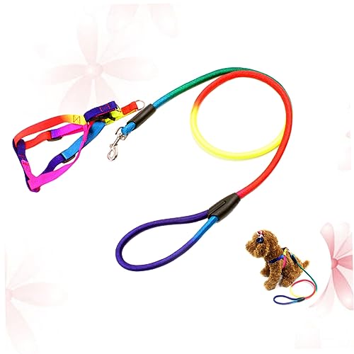 Happyyami Hundeleine Seil Leine Strickleinen für Hunde Leinen für mittelgroße Hunde Trainingsleine für Hunde Hasenleine keilriemen Zugseil Haustierleine Haustier-Traktionsseil Colorful von Happyyami