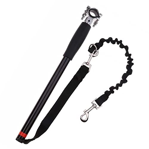 Happyyami Hundeleine für Hunde Hundegeschirre für große Hunde Fahrrad-Hundeausführer Kette Kabel Haustierbedarf Sicherheitsseil für Haustiere Haustierleine Stahlrohr Black von Happyyami