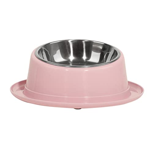 Happyyami Hundenäpfe aus Edelstahl Langsamer Fressnapf für hundenäpfe aus Metall Metallbehälter Katzennäpfe Katzennapf Hundefutter Hundenapf Haustier Wasserschale Futternapf Zubringer Rosa von Happyyami