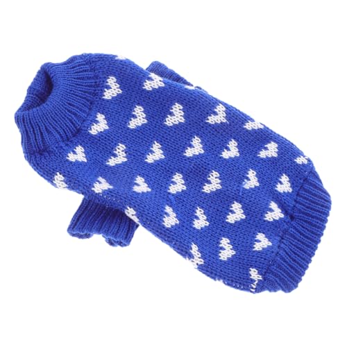 Happyyami Hundepullover Haustier Kragen Windhund französische Bulldogge Pullover Pulli französische Bulldogge laufweste entzückendes Hundekleid winterwarme hundekleidung Acryl Blue von Happyyami