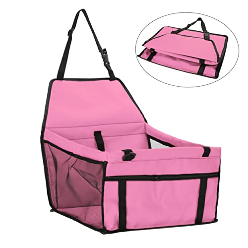 Happyyami Hundesicherheits-Reisetasche Autotasche Für Hunde Reisetasche Für Kleine Hunde Hund Auto Netztasche Hundeauto-mesh-Organizer Reise-Booster Haustier Auto Auto-hundetragetasche Rosa von Happyyami