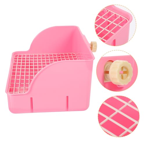 Happyyami Kaninchentoilette Hundebad Hundetöpfchen für den Innenbereich Hundelaufstall drinnen Häschen Zeug kaninchenklo Hasen klo Haustiertoilette Kaninchen-Töpfchen-Trainingstoilette Rosa von Happyyami