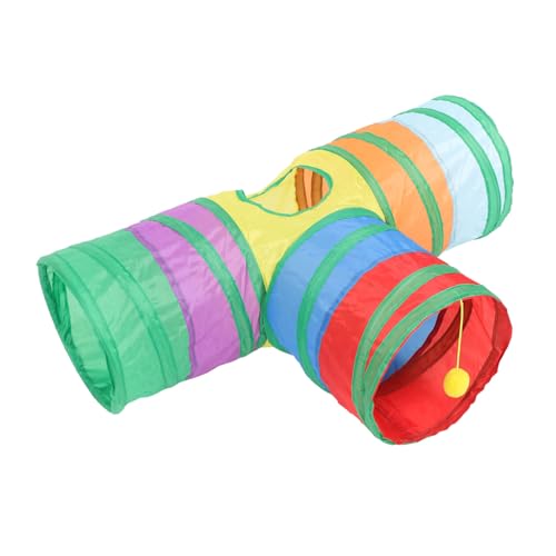 Happyyami Kaninchentunnel Hasen kaninchenspielzeuge Rabbit Toys katzentunnel für Katzen bam Zwinger Schwimmbad Katzenspieltunnel Kaninchen Wildleder- Colorful von Happyyami