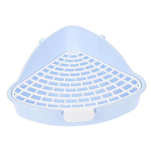 Happyyami Kasten Kaninchentoilette Hamster klo kaninchenklo Hasen klo Hasenklo Haustiertoilette Kaninchen-Trainingstöpfchen Meerschweinchen-Toilette Ecktoilette für kleine Haustiere pp Blue von Happyyami