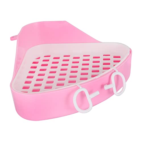 Happyyami Kasten Kaninchentoilette Hamster klo kaninchenklo Toilettentraining Kaninchen dreieckige Töpfchen-Toilette Wurf Haustier-Kaninchen-Toilette Kaninchen-Töpfchen-Toilette Plastik Rosa von Happyyami