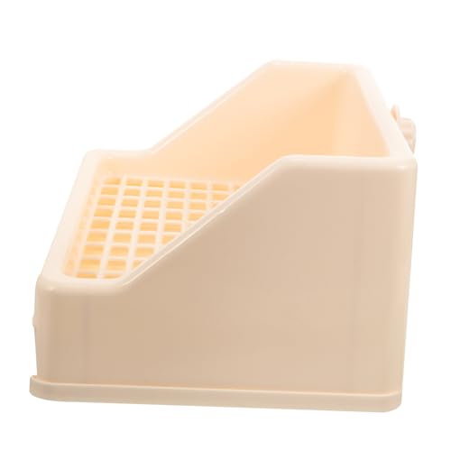 Happyyami Kasten Kaninchentoilette Hamstertoilette kleines Tier Trainer-Töpfchen für Haustiere Käfig Trainer Töpfchen kaninchenklo Hasen klo Hasenkäfig Toilette im Hamsterkäfig Plastik Beige von Happyyami