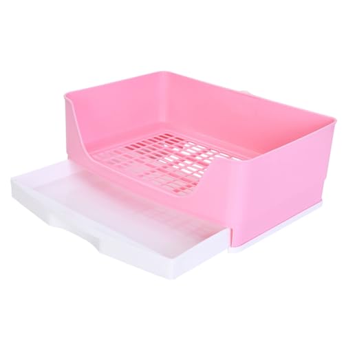 Happyyami Kasten Kaninchentoilette Hasenkäfig drinnen Mini Hundetoiletten Hamster klo kaninchenklo meerschweinchen Haustiere Hasen-Trainingstöpfchen Haustiertoilette im Haushalt Plastik Rosa von Happyyami