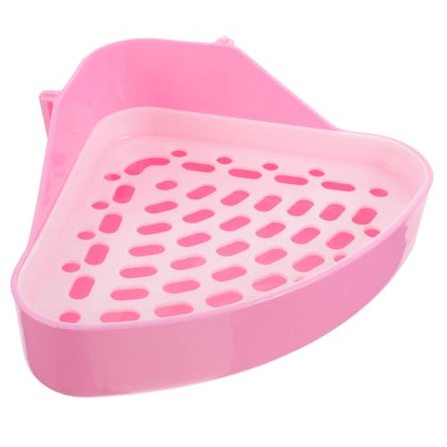 Happyyami Kasten Kaninchentoilette Kaninchenstreu Hasen-Töpfchen Haustier Hamster klo kaninchenklo Tagesdecke Zug Spielzeug Häschen Toilette Kaninchen-Töpfchen-Trainingstoilette Plastik Rosa von Happyyami