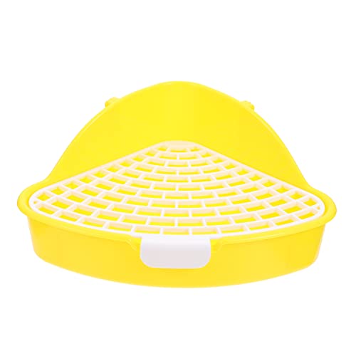 Happyyami Kasten Kaninchentoilette Töpfchen-trainingstoilette Für Haustiere Haustier-toiletten-töpfchen-Trainer Käfig Töpfchen Hasenkäfige Für Kaninchen Im Innenbereich Ratte Yellow Plastik von Happyyami