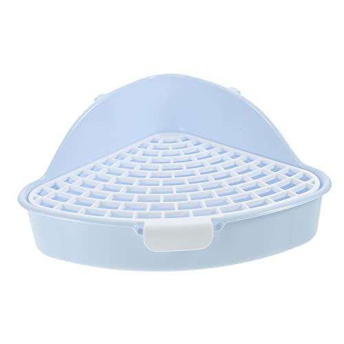 Happyyami Kasten Kaninchentoilette kaninchenklo Hasen klo Haustier-PIPI-Ecke-Katzentoilette pet Kaninchen-Ecke Heu Häschen Toilette Kaninchen-Töpfchen-Trainingstoilette Plastik Blue von Happyyami