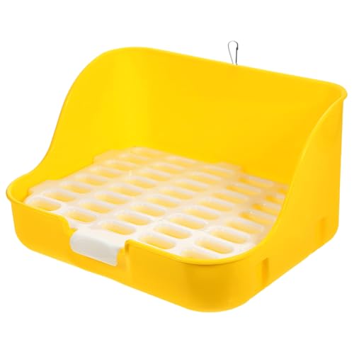 Happyyami Kasten Kaninchentoilette kaninchenklo Hasen klo Rattentoilette Haustier-Toiletten-Töpfchen-Trainer Kaninchen-Toilettenbecken Kaninchen-Töpfchen-Trainingstoilette Plastik Yellow von Happyyami