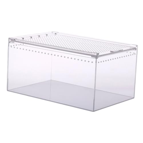 Happyyami Kasten Krabbelbox Aus Acryl Futterspender Für Katzen Haken Welpe Träger Automatisch Hamsterkäfig Reptilienterrarium Doppelt Aquarium Tierischer Stift Transparent von Happyyami